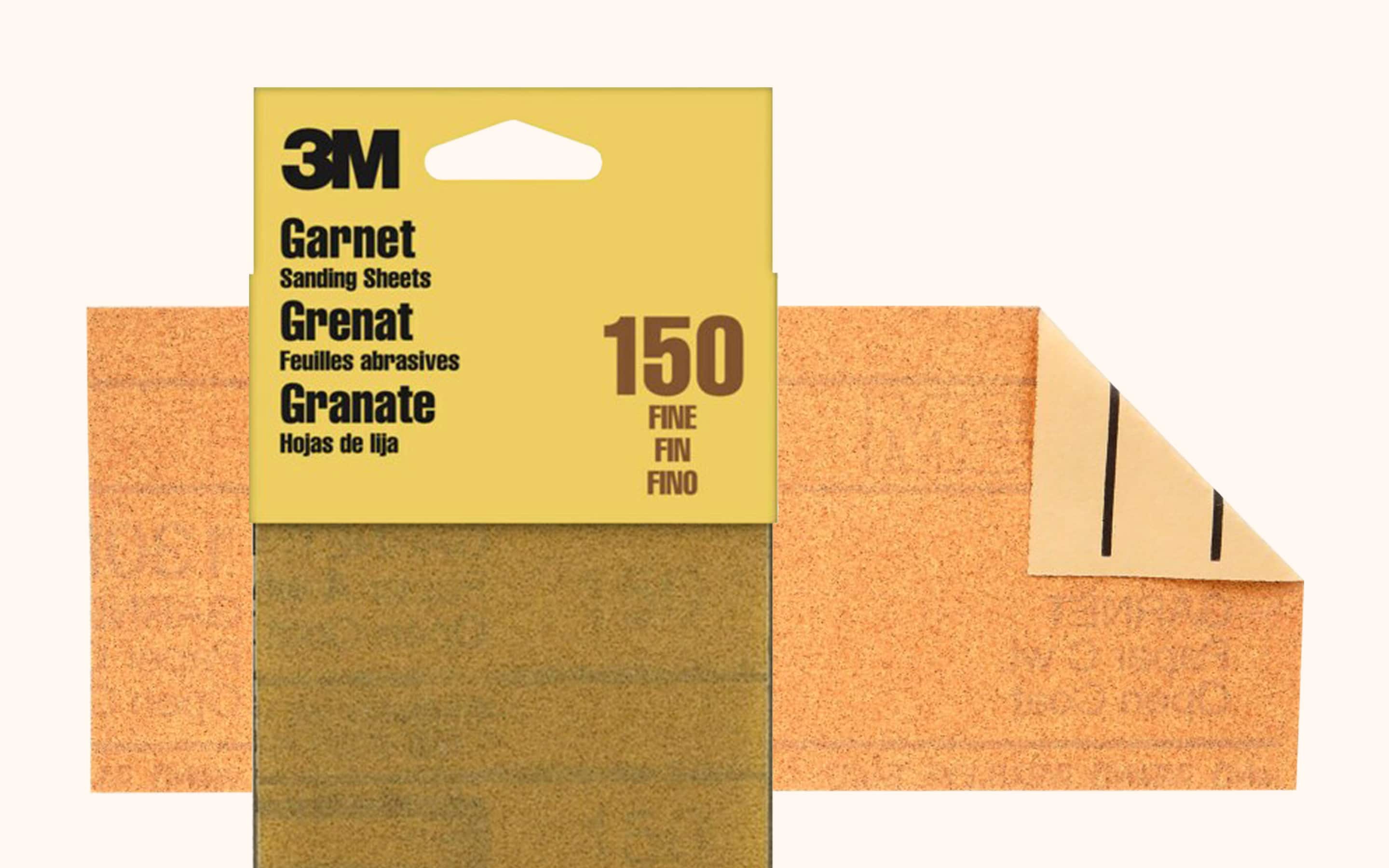 A package containing garnet sandpaper.
