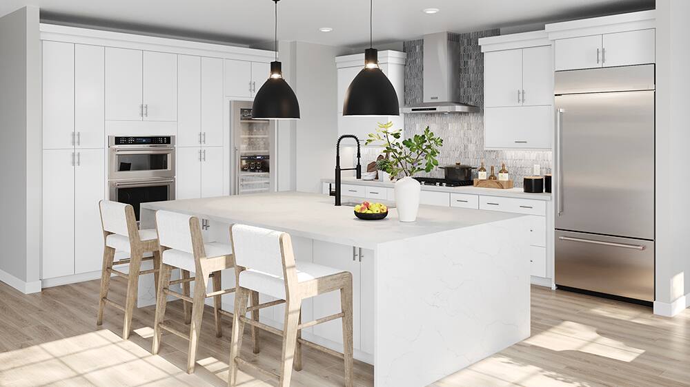 Hampton Bay Designer Series Edgeley Cabinets in White