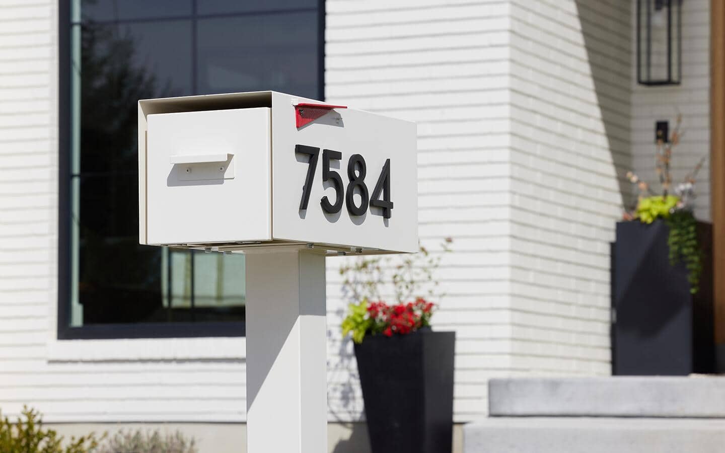 A large mailbox displaying address numbers. A large mailbox displaying address numbers.