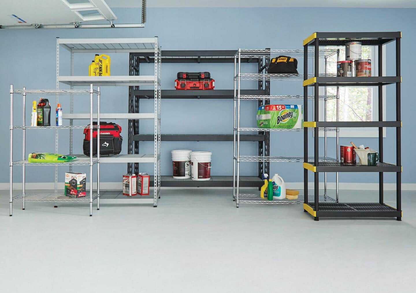 Metal wall shop storage rack