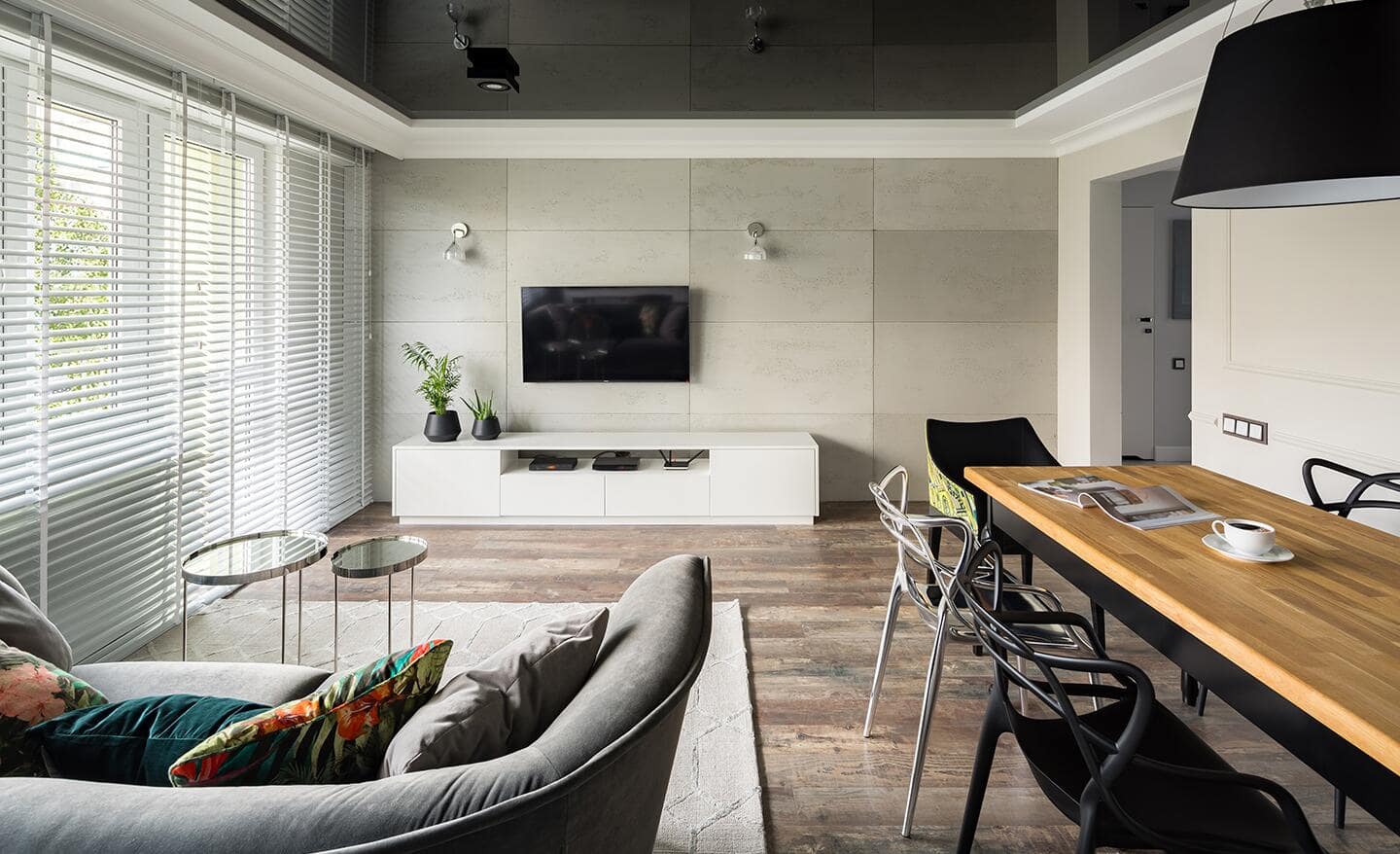 A kitchen featuring white walls and a white ceiling. A kitchen featuring white walls and a white ceiling.