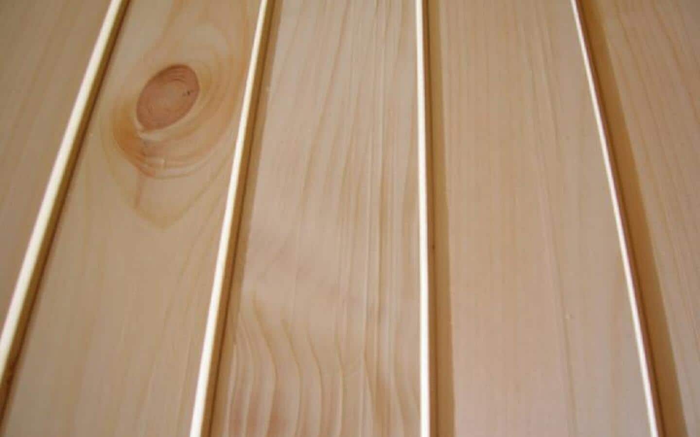 Hardwood lumber installed as paneling.