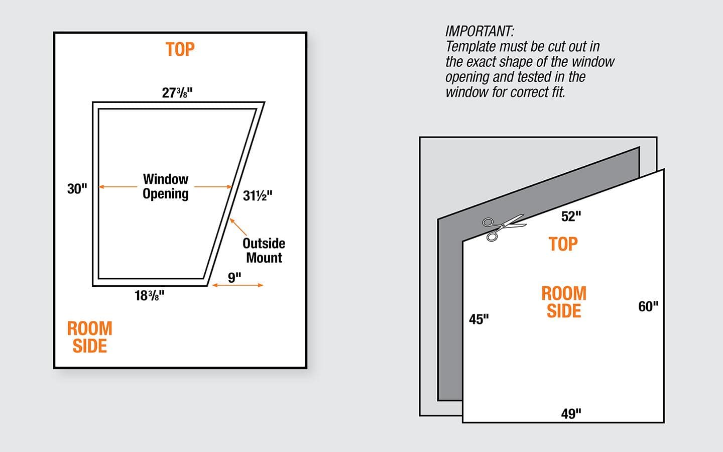 A diagram for measuring skylights. A diagram for measuring skylights.