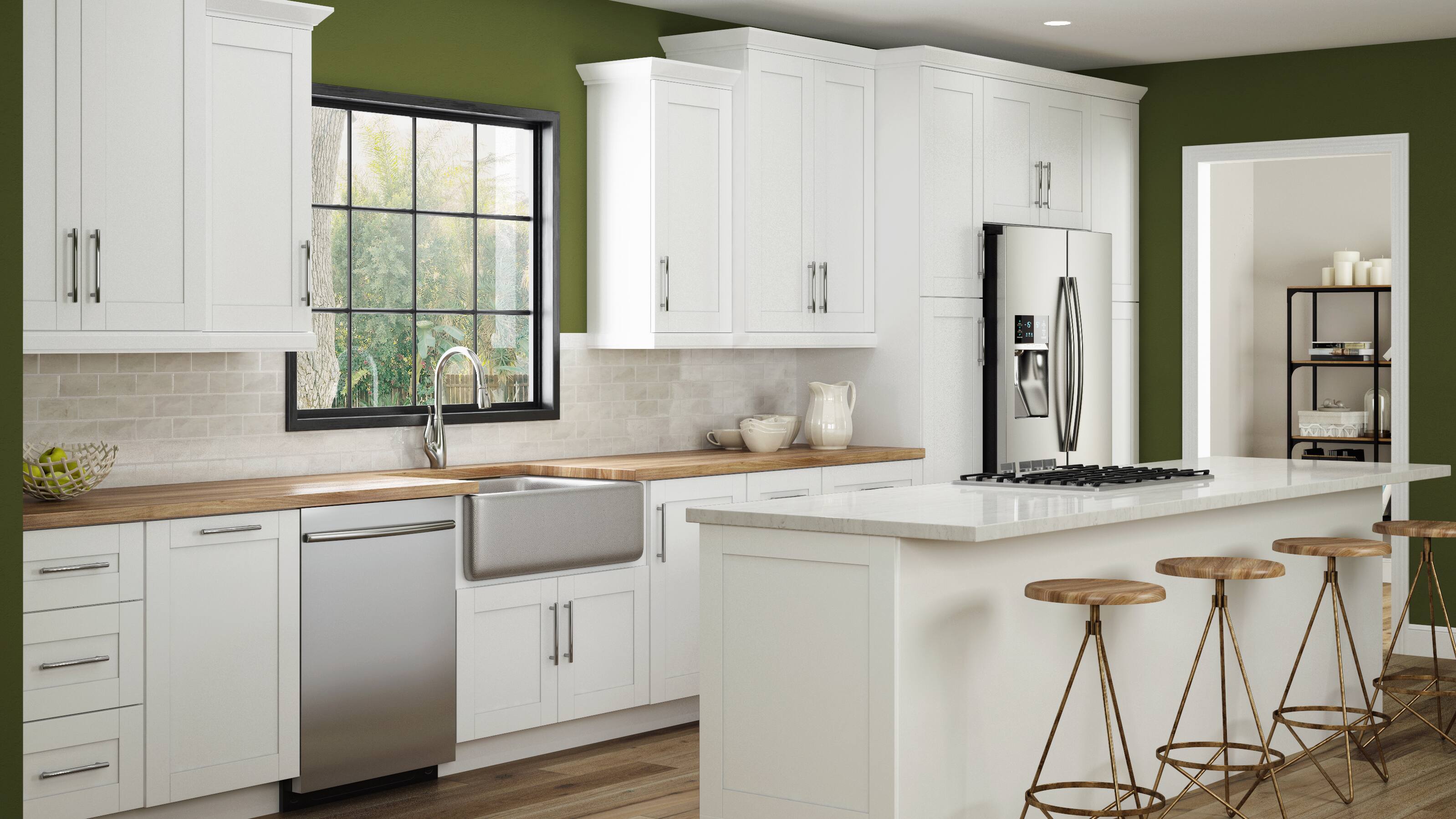 Contractor Express Arlington Cabinets in Vesper White