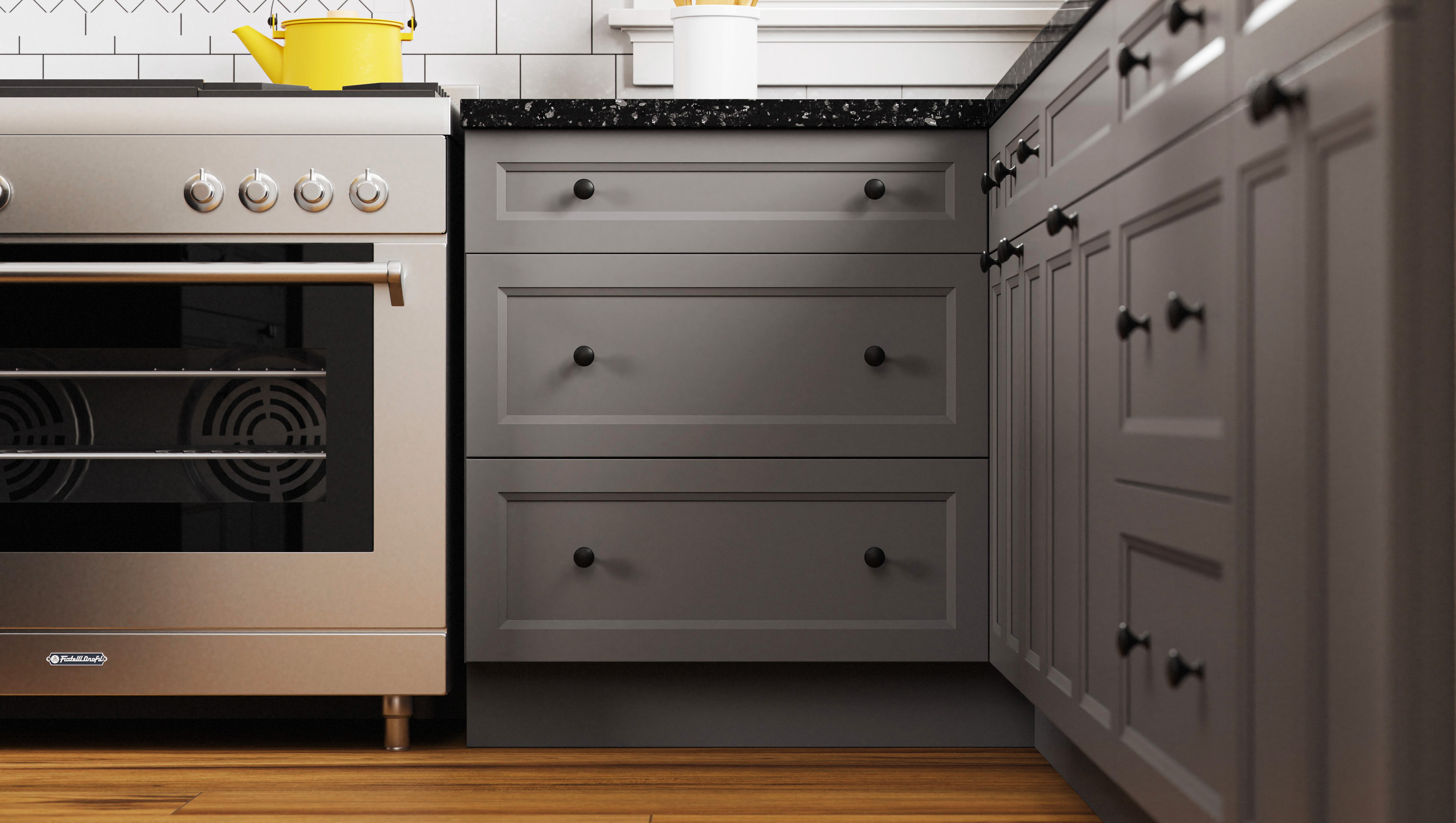 Keyport Cabinets in Charcoal Gray Keyport Cabinets in Charcoal Gray