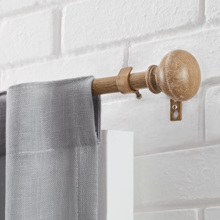 Wood Finish Curtain Rods