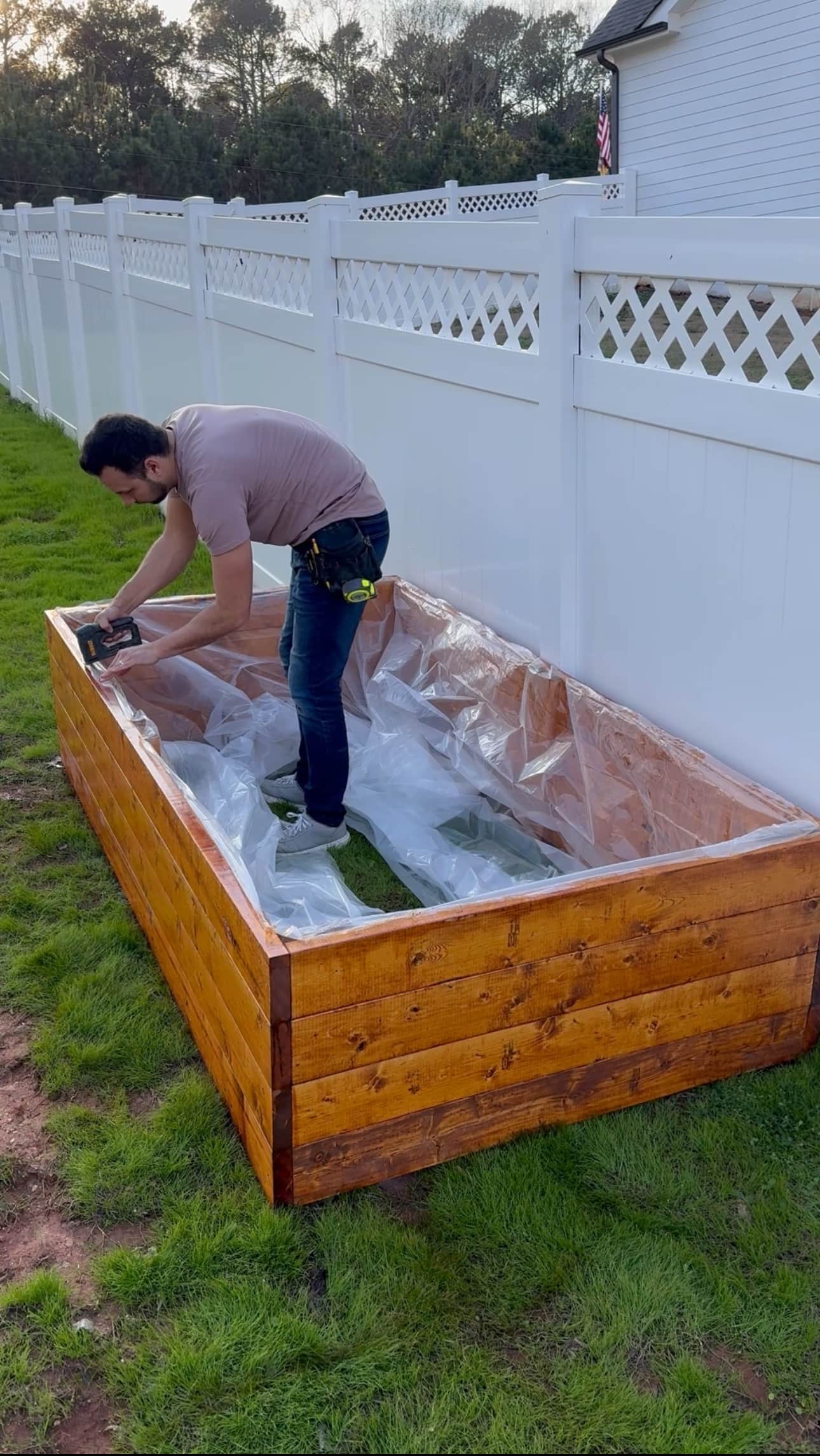 Clayton builds and assembles his raised garden bed - 4