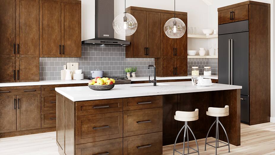 Hampton Bay Designer Series Soleste Cabinets in Spice