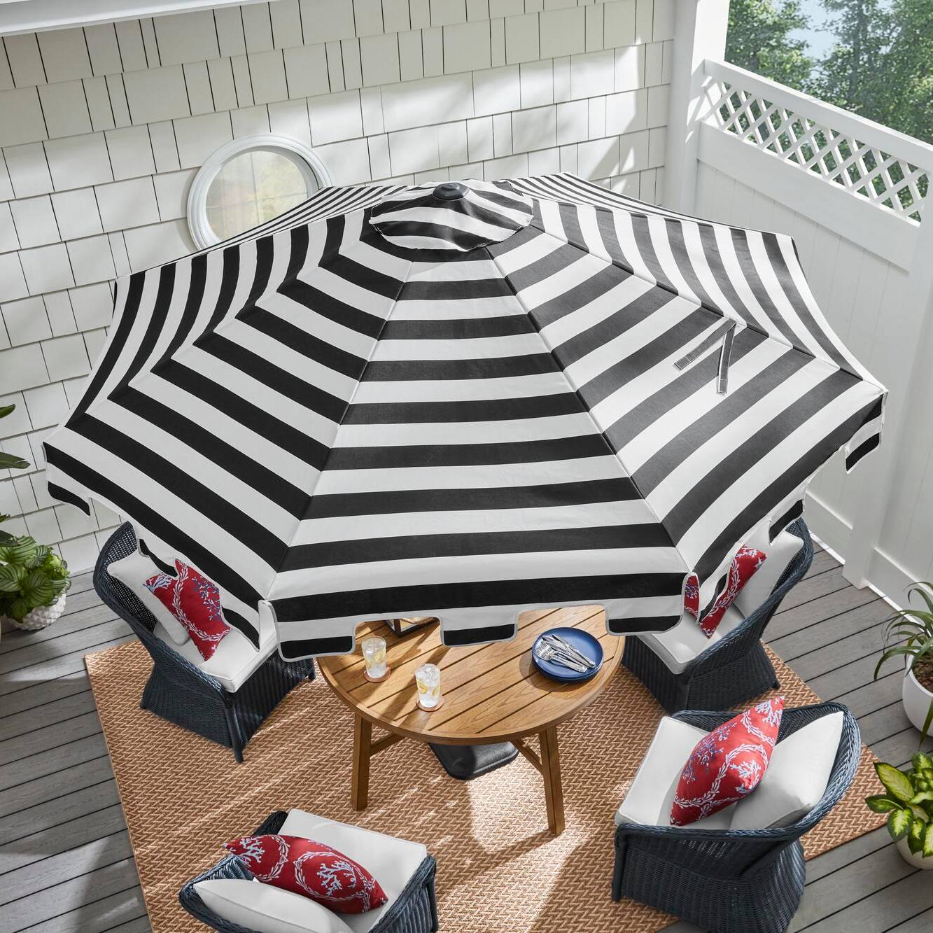 10ft outdoor patio sun shade umbrella hanging offset COBIZI 10ft Offset Hanging Market Patio Umbrella with Easy Tilt Adjust