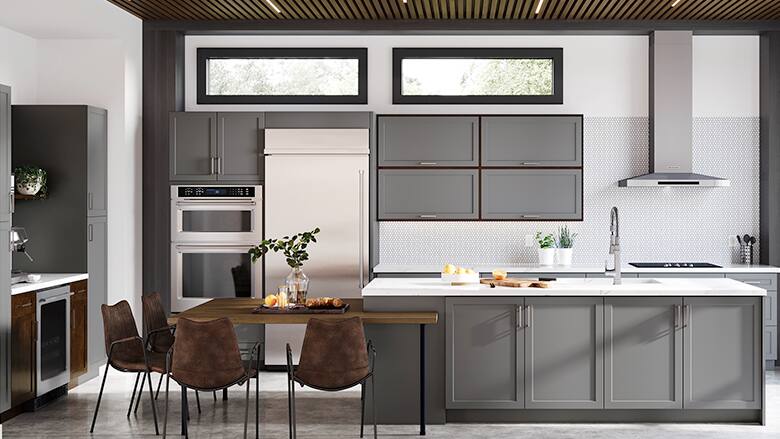 Hampton Bay Designer Series Melvern Cabinets in Storm Gray