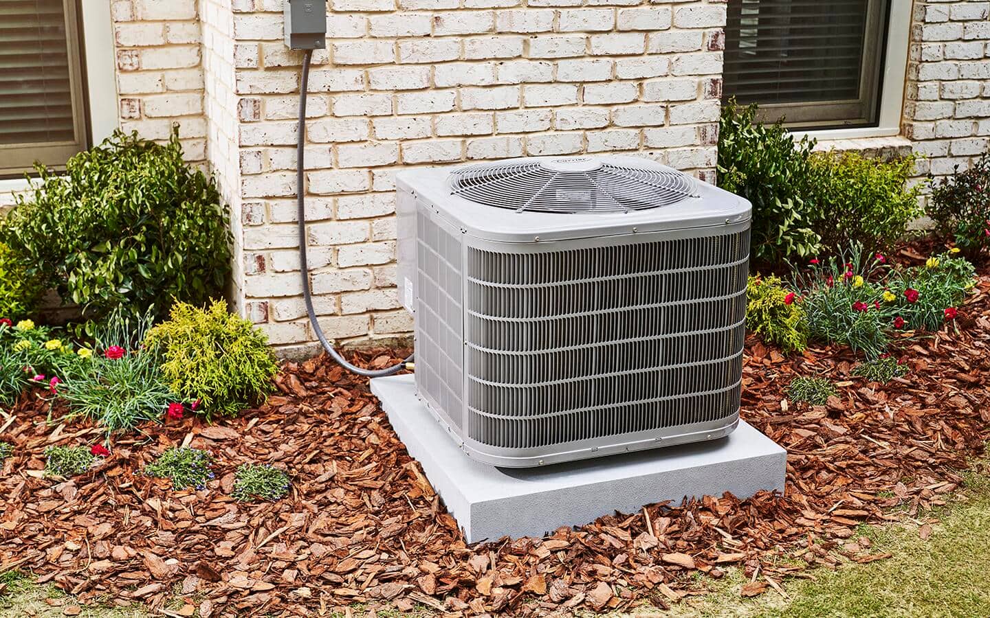 An outdoor air conditioning unit.