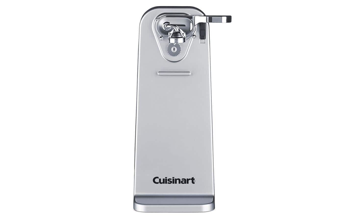 A silver can opener. A silver can opener.