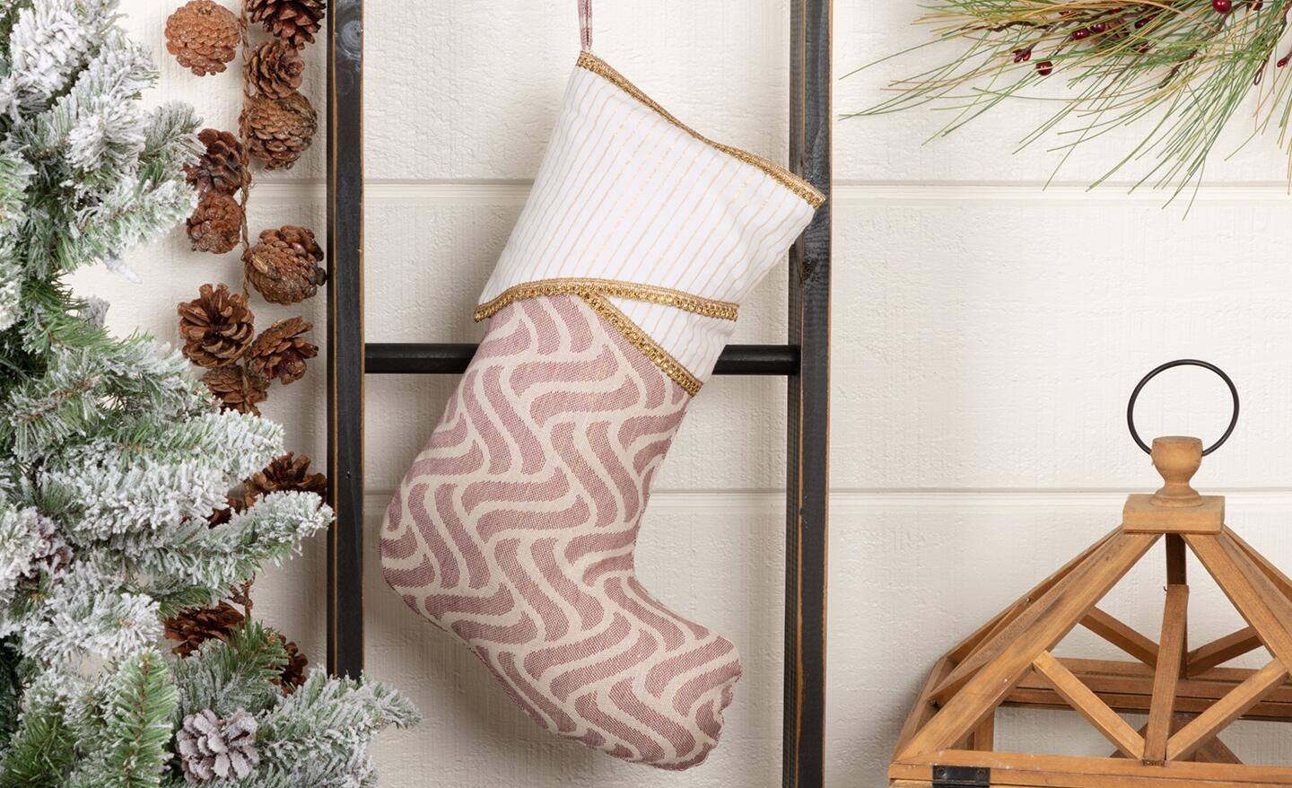 A hanging Christmas stocking. A hanging Christmas stocking.