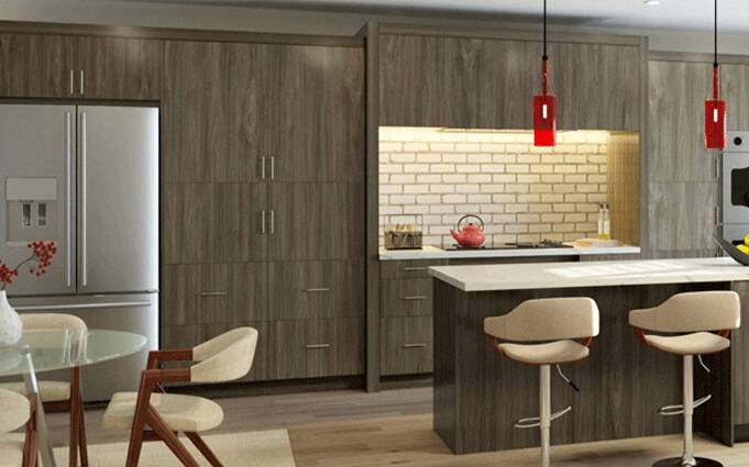 J Collection Medora Cabinets in Burnt Walnut