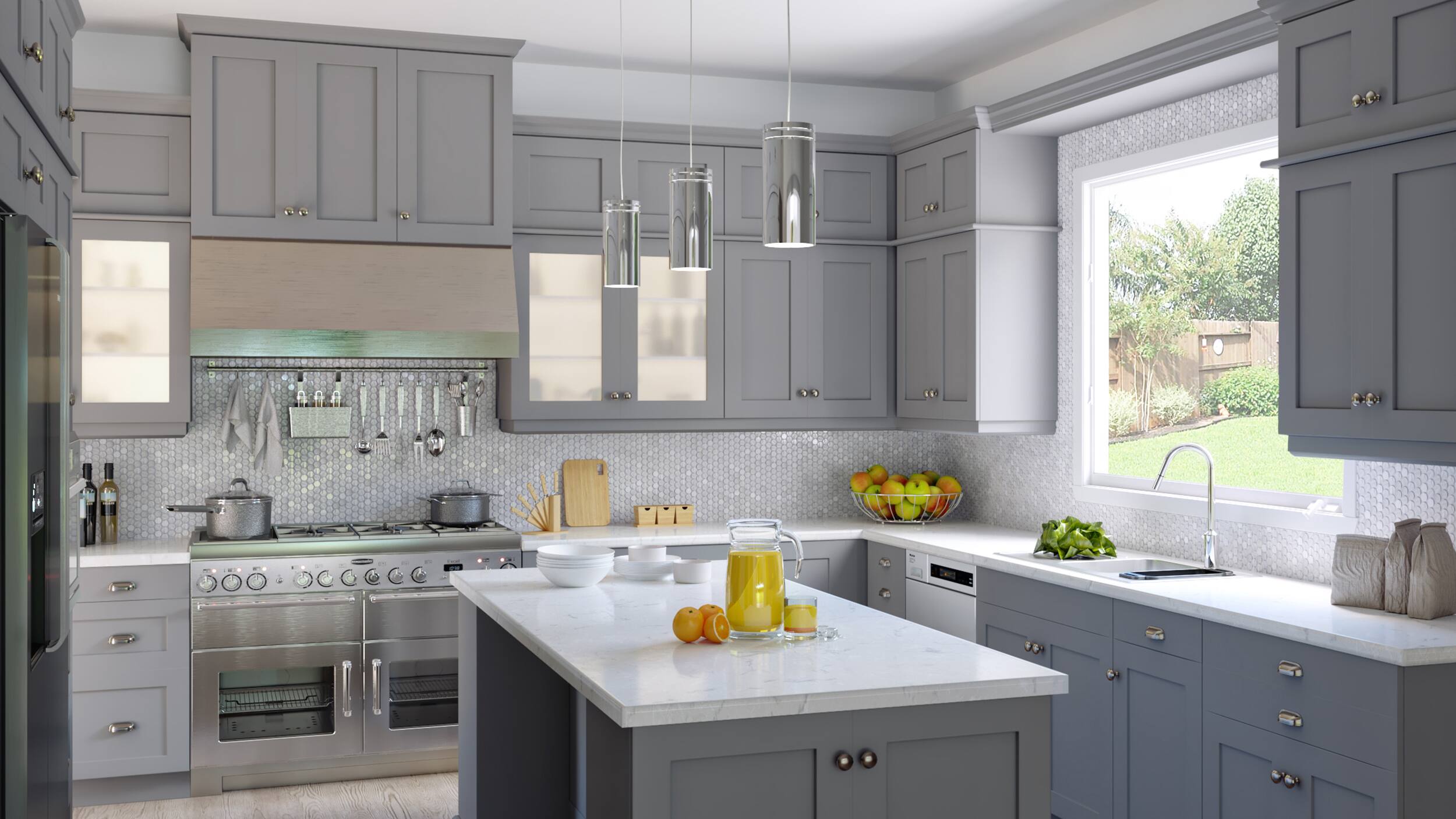 J Collection Bristol Cabinets in Slate Gray