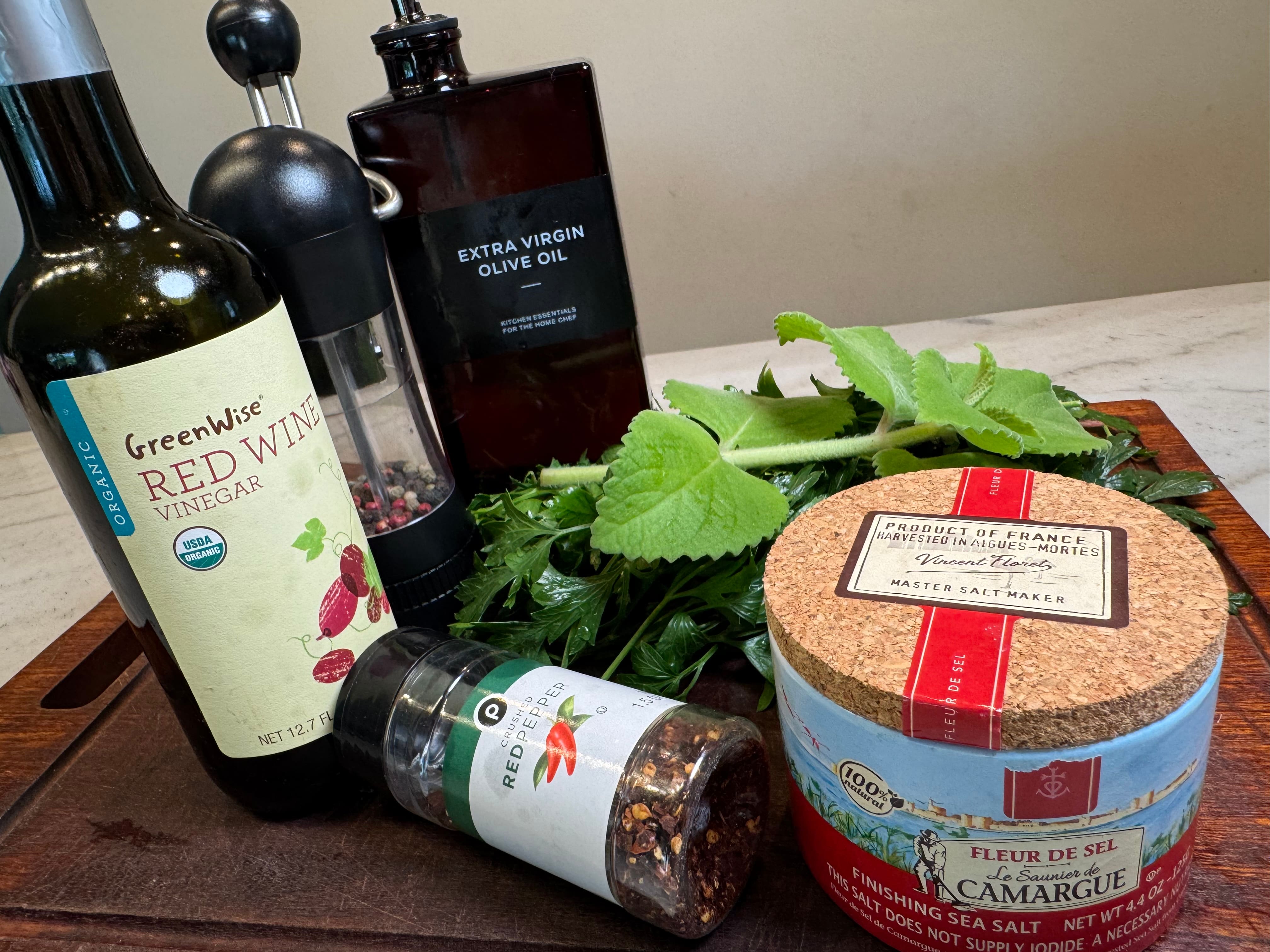 Ingredients for a skirt steak recipe. Ingredients for a skirt steak recipe.