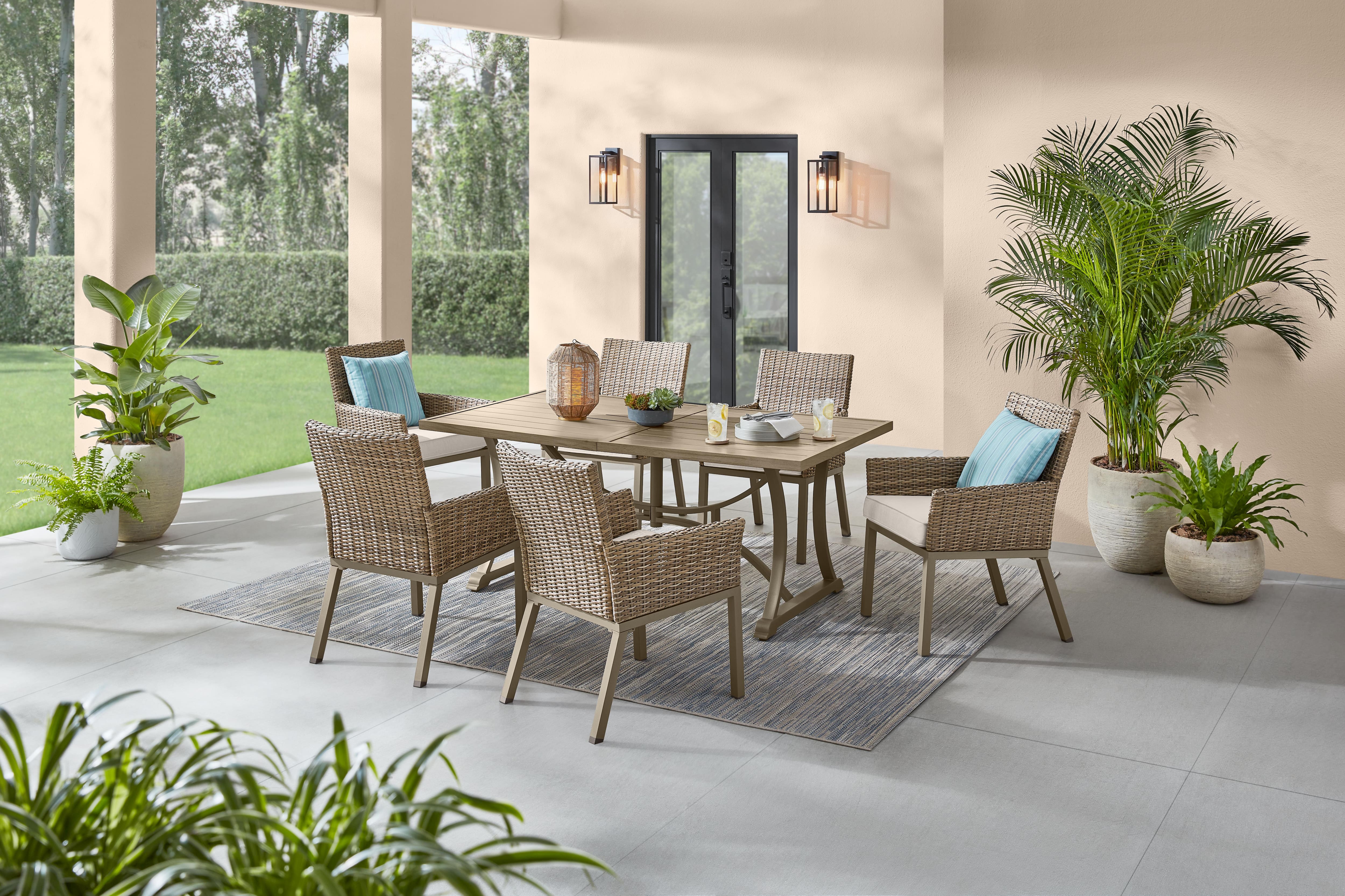 small outdoor wicker table and chairs