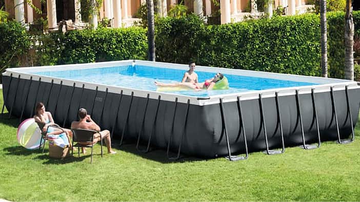 Open Box Bestway Power Steel Pro Max Complete 16 ft Round Above Ground 48  inch Metal Frame Pool Kit with Pump, Filter, Cover and Ladder
