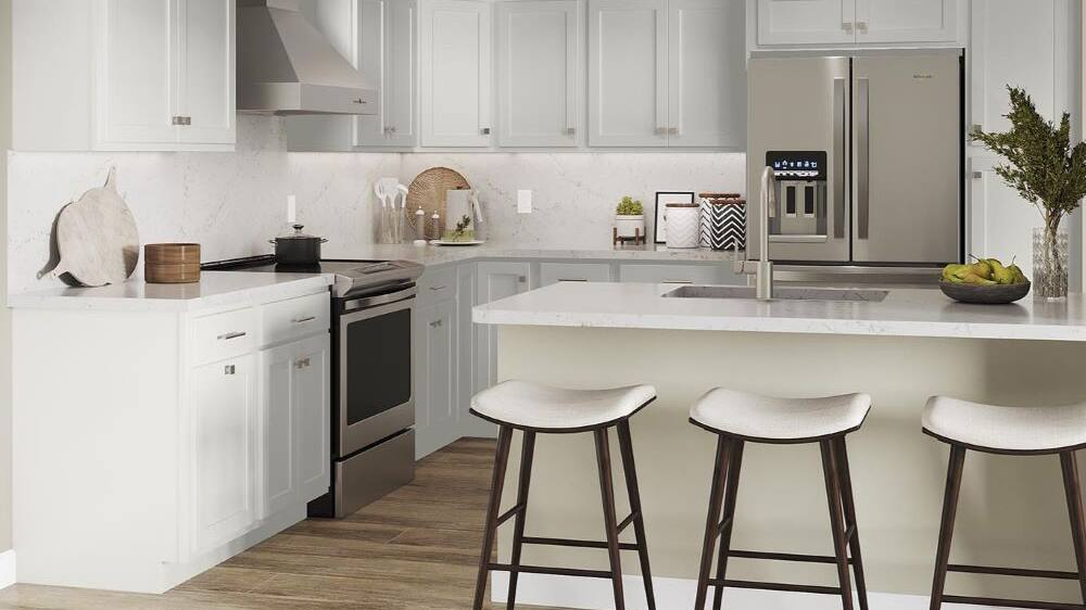 Shaker Partial Overlay Cabinets in Linen White