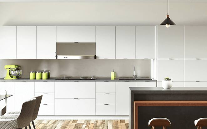 Fairhope Glacier White Cabinets