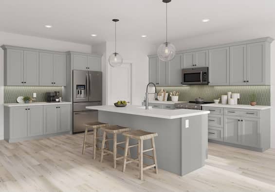 Shaker Full Overlay Cabinets in Stone Gray