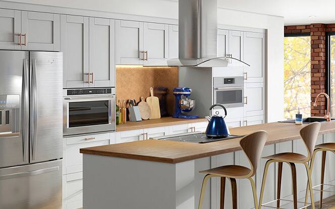 Cumberland Light Gray Shaker Cabinets