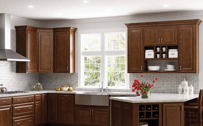 Hampton Bay Hampton Cognac Cabinets