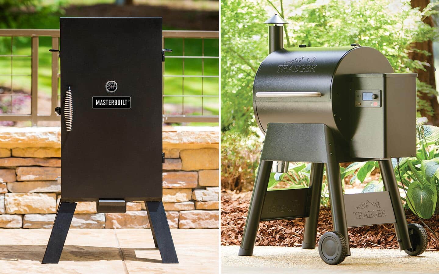 A side-by-side comparison of two different smoker types.
