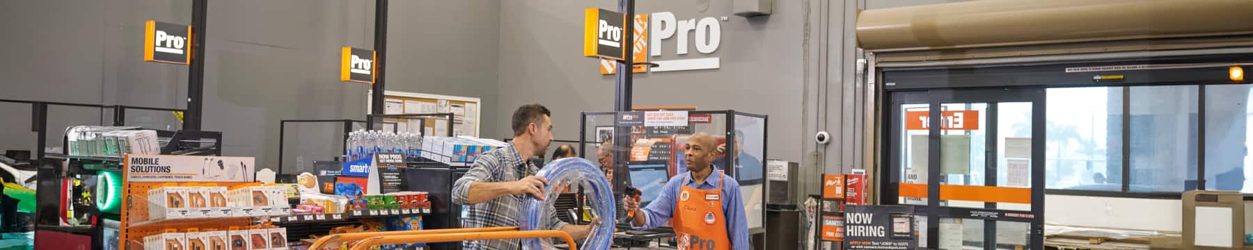 a pro checking out at the home depot store