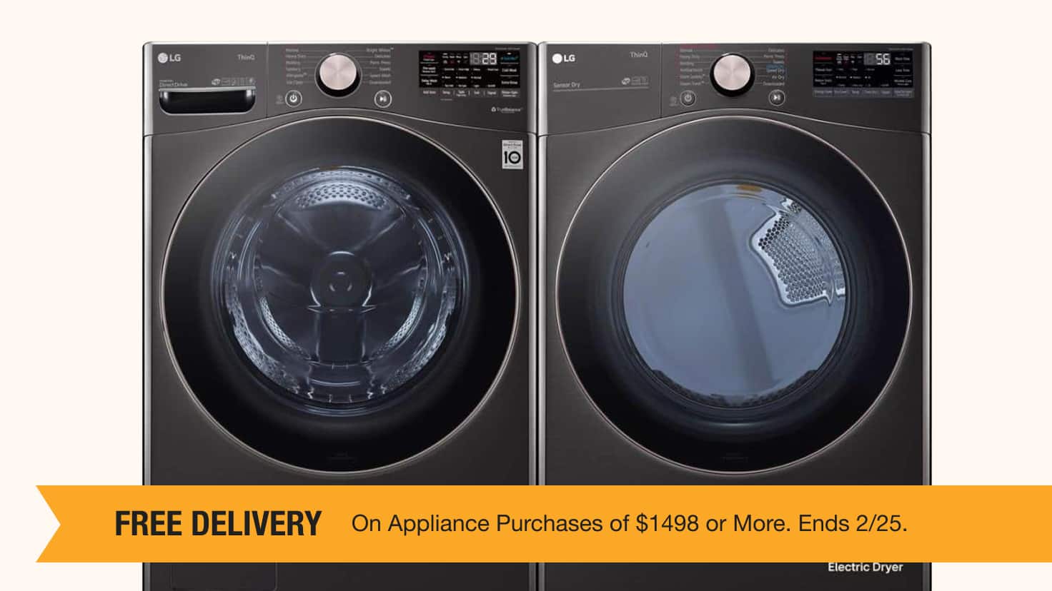 Up To 40% Off Select Laundry Pairs + Free Delivery On Purchases $1498 Or More. Ends 2/25.