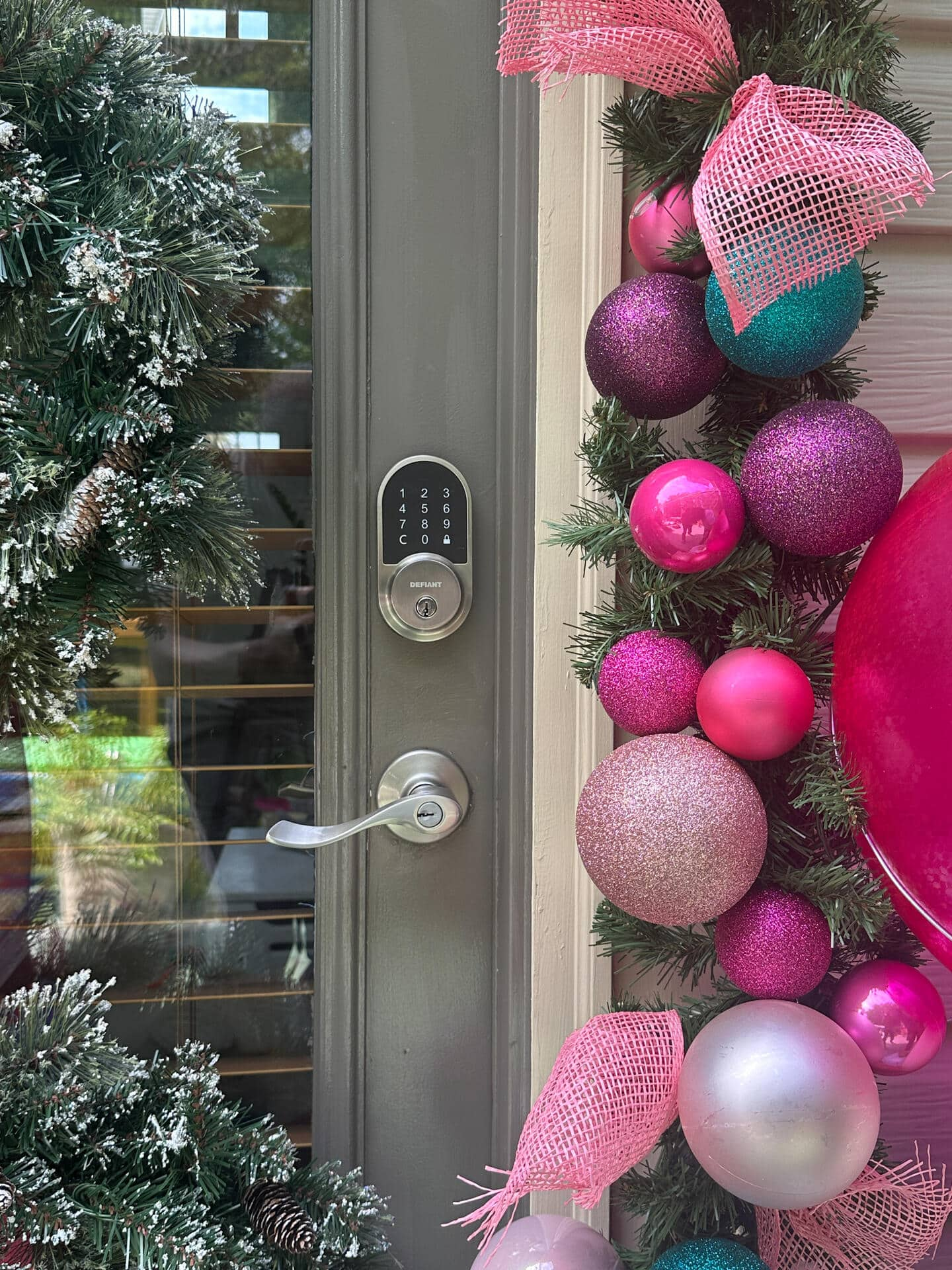 Close-up of the installed smart Wi-Fi deadbolt.