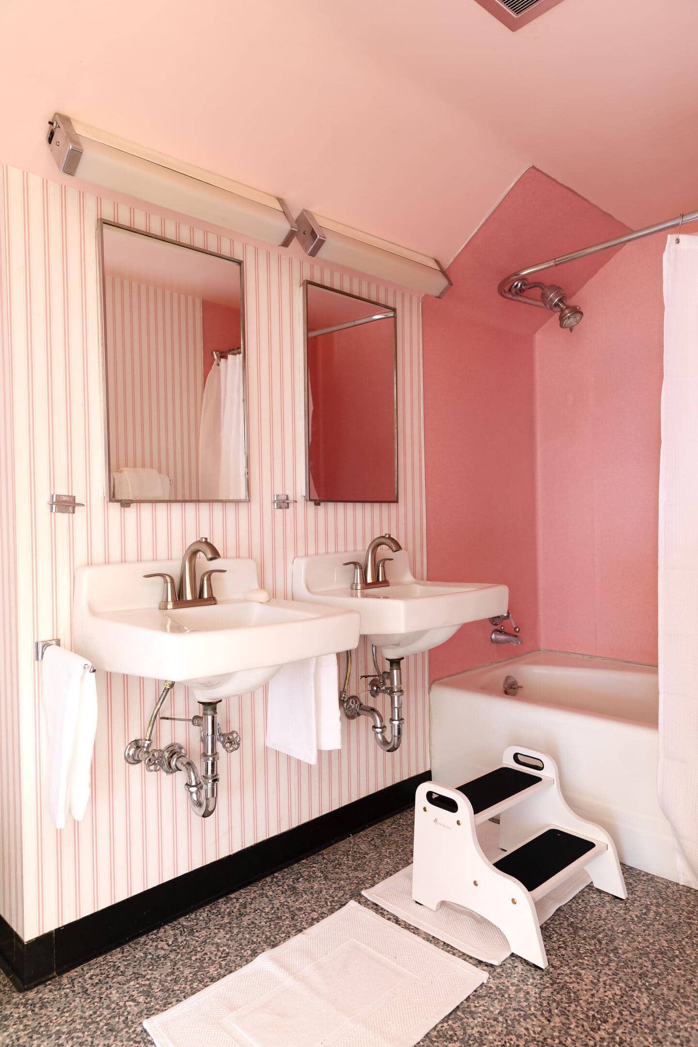 New Faucets for Our Vintage Pink Bathroom