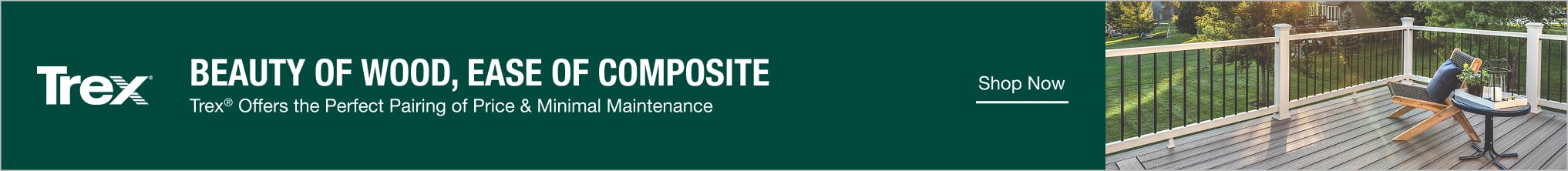 Beauty of Wood, Ease of Composite. Trex® Offers the Perfect Pairing of Price & Minimal Maintenance