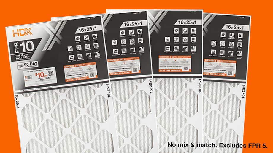 BUY 2, GET 2 FREE SELECT 1" HDX AIR FILTERS 