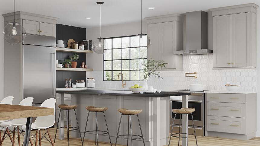 Shaker Cabinets in Dove Gray