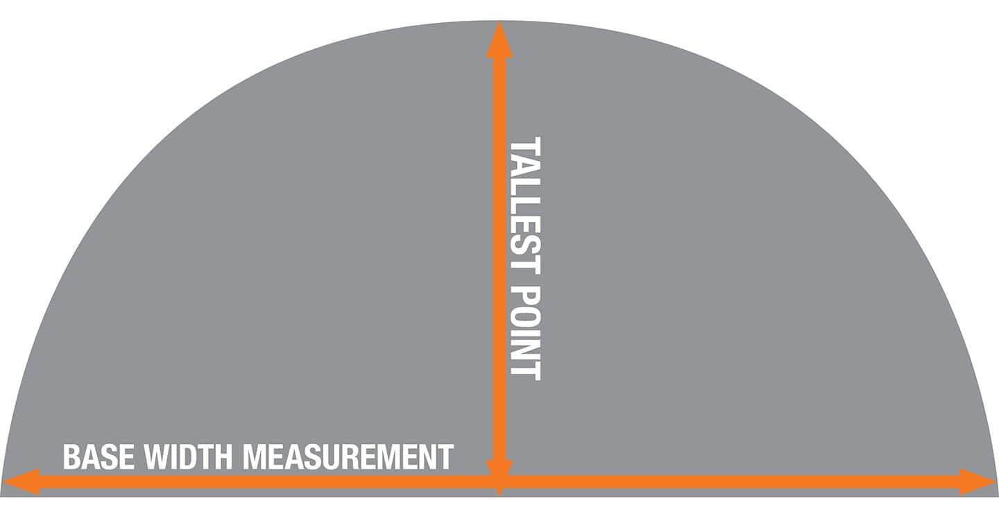 A diagram on how to measure for arches. A diagram on how to measure for arches.