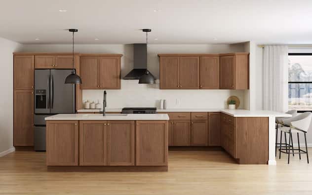 Sinclair Cabinets in Saddle Oak
