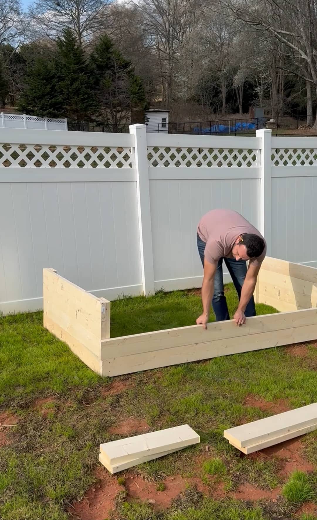 Clayton builds and assembles his raised garden bed - 2