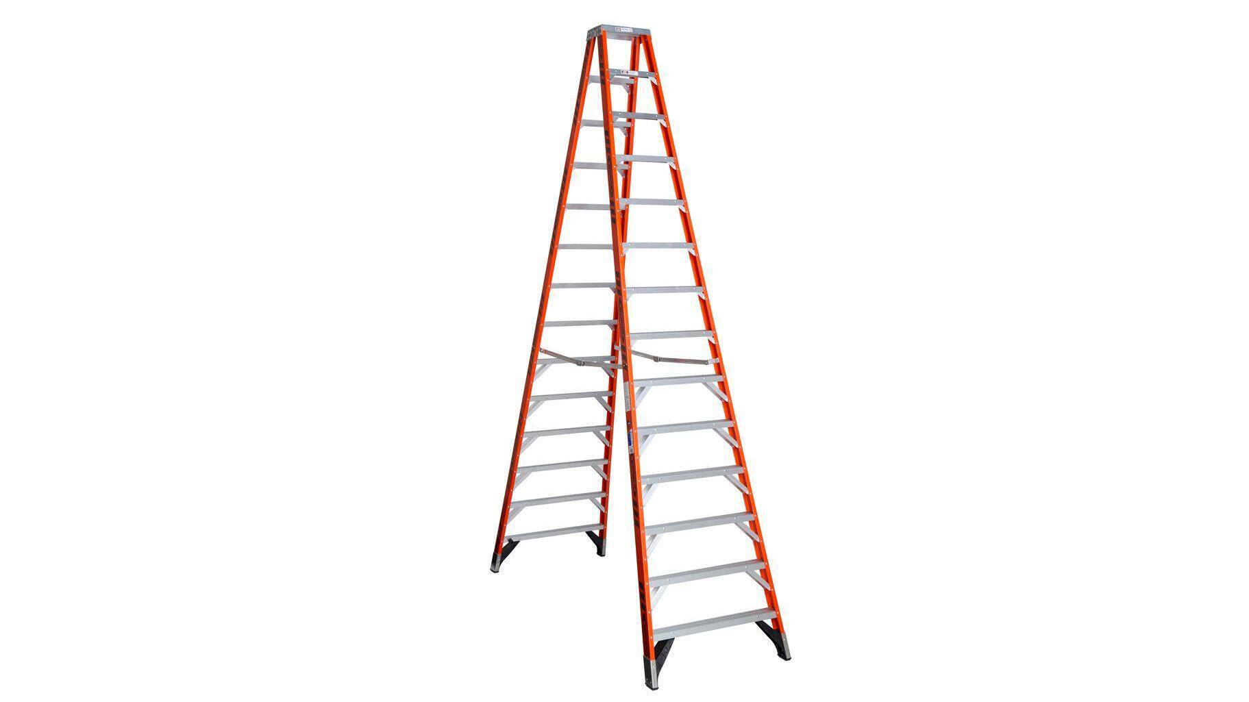 300 LB Fiberglass Twin Stepladder 14'