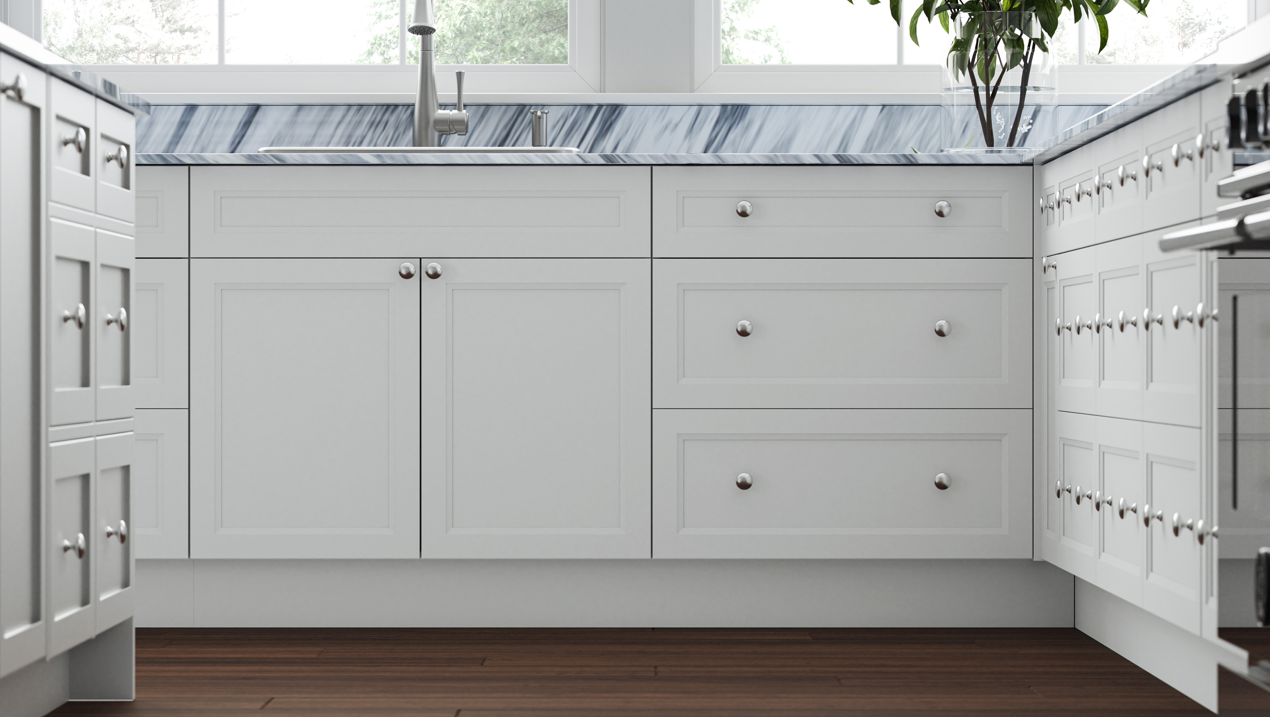 Keyport Cabinets in Satin White Keyport Cabinets in Satin White