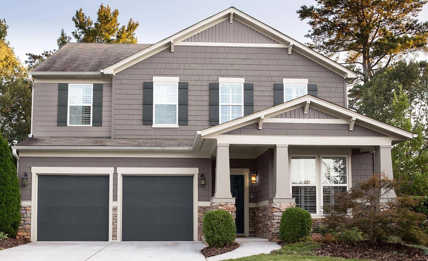 The exterior of a brown-painted house. The exterior of a brown-painted house.