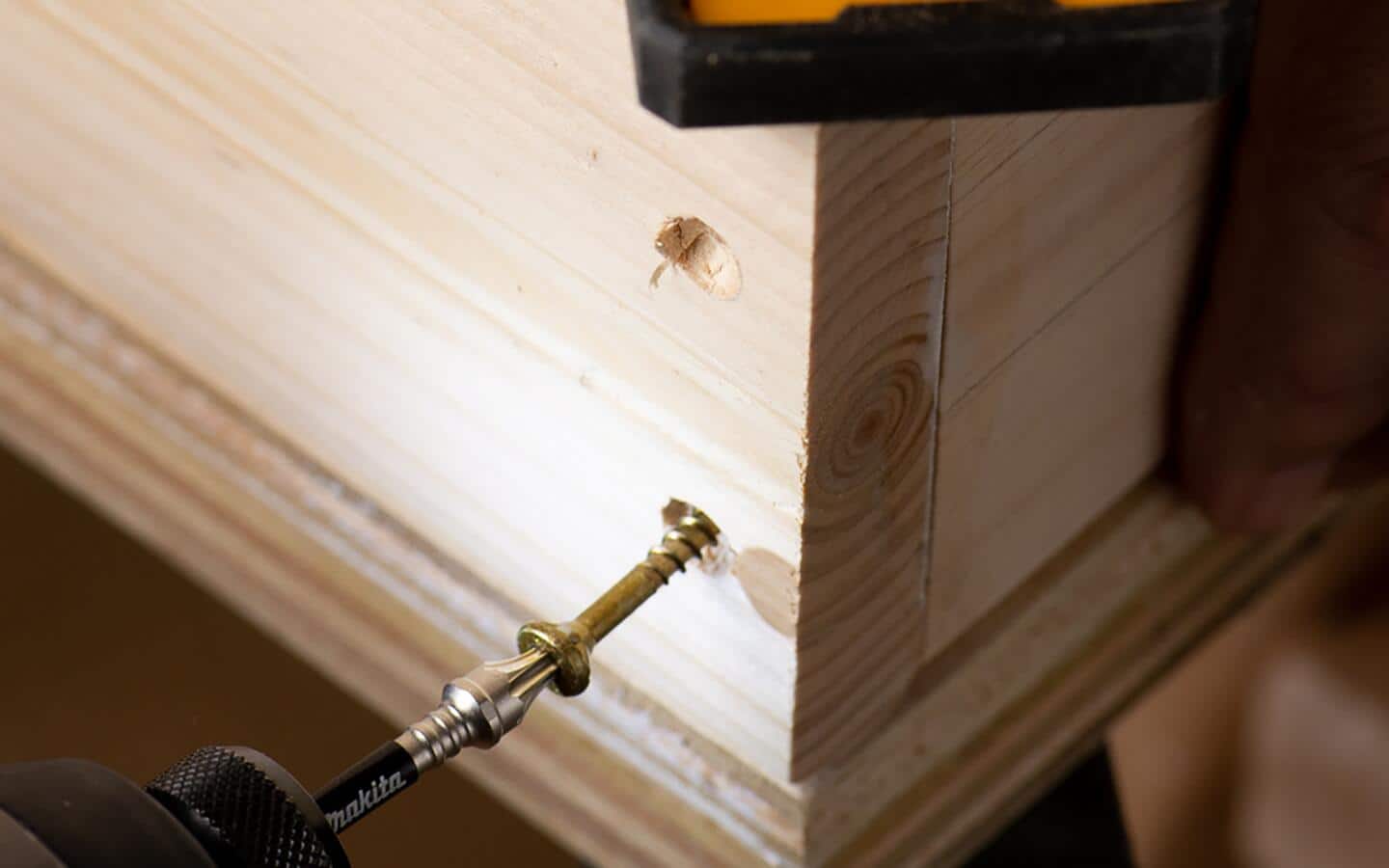 A star drive wood screw being driven with an impact driver. A star drive wood screw being driven with an impact driver.