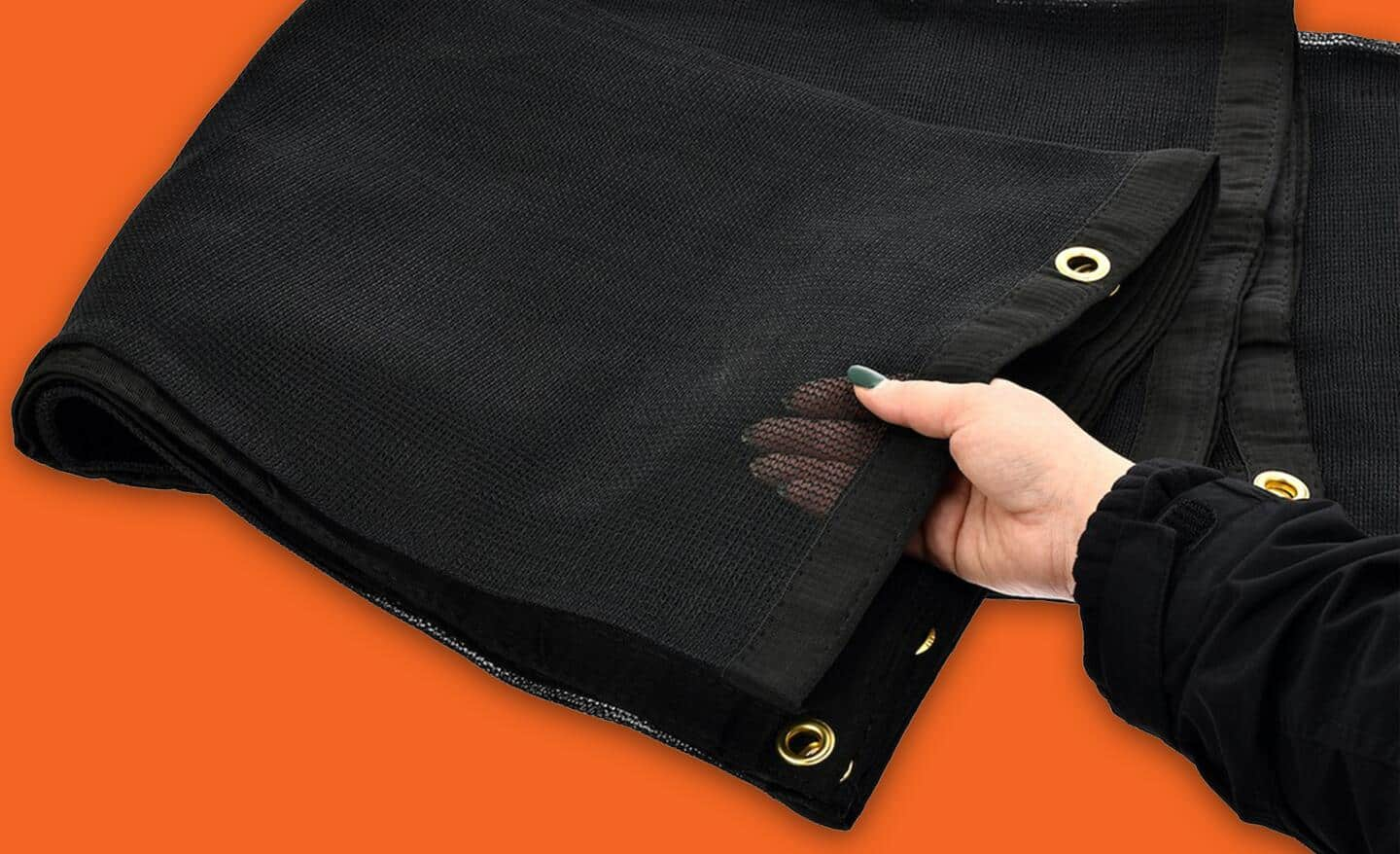 A mesh, slip-resistant tarp.