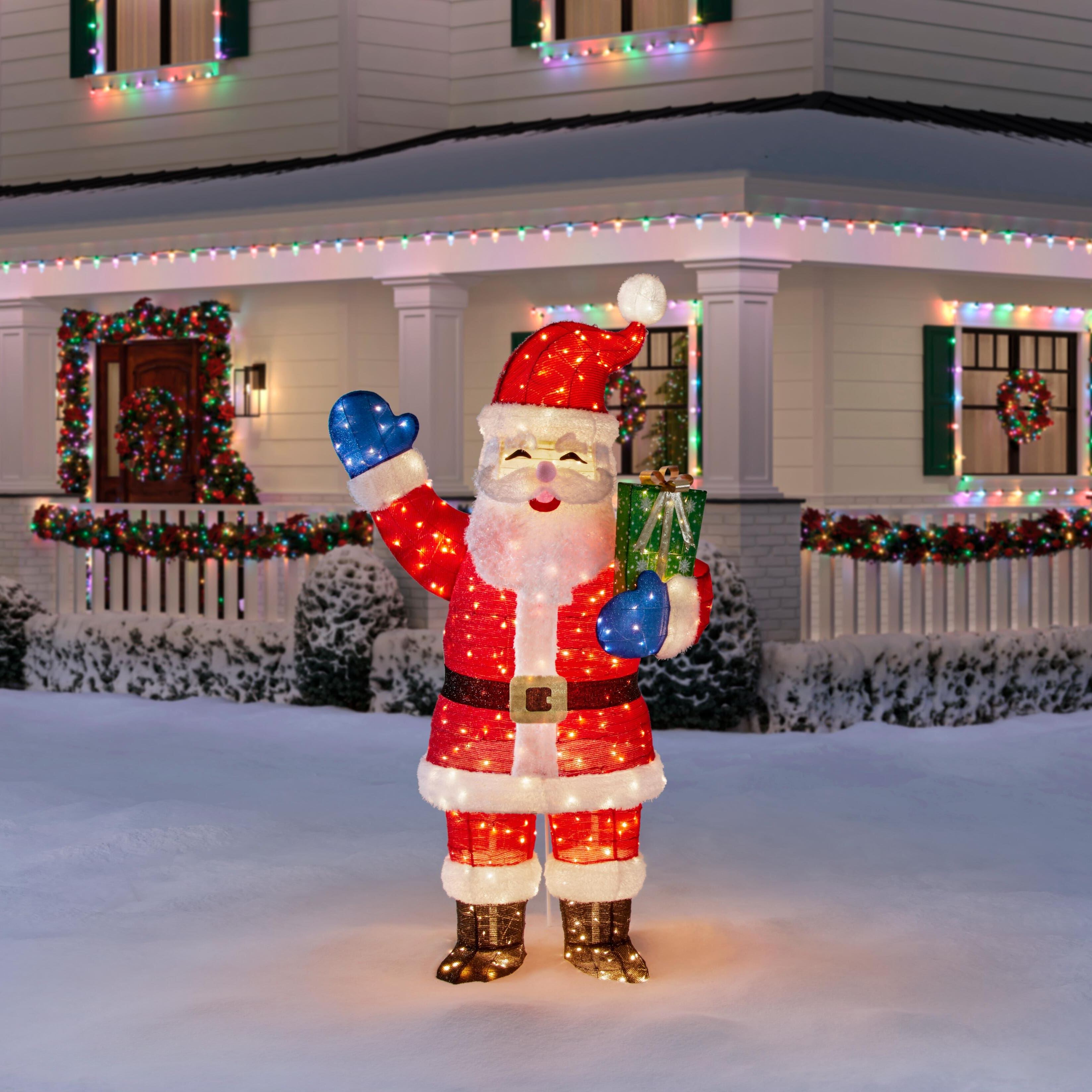  Holiday Christmas Decor 10 Wide, 10 Yard Decorative Mesh Rolls  (Santa Red, Snow White, Pine Tree Green)