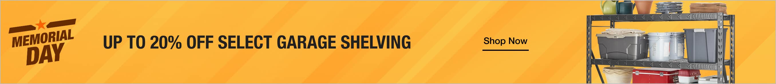 Up to 20% Off select garage shelving