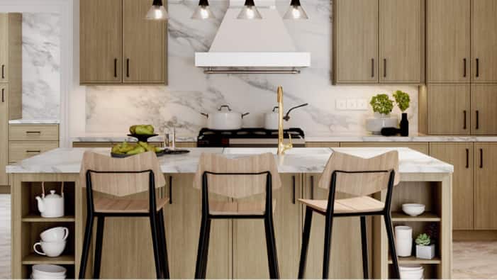 Franklin Cabinets in Vanguard Oak