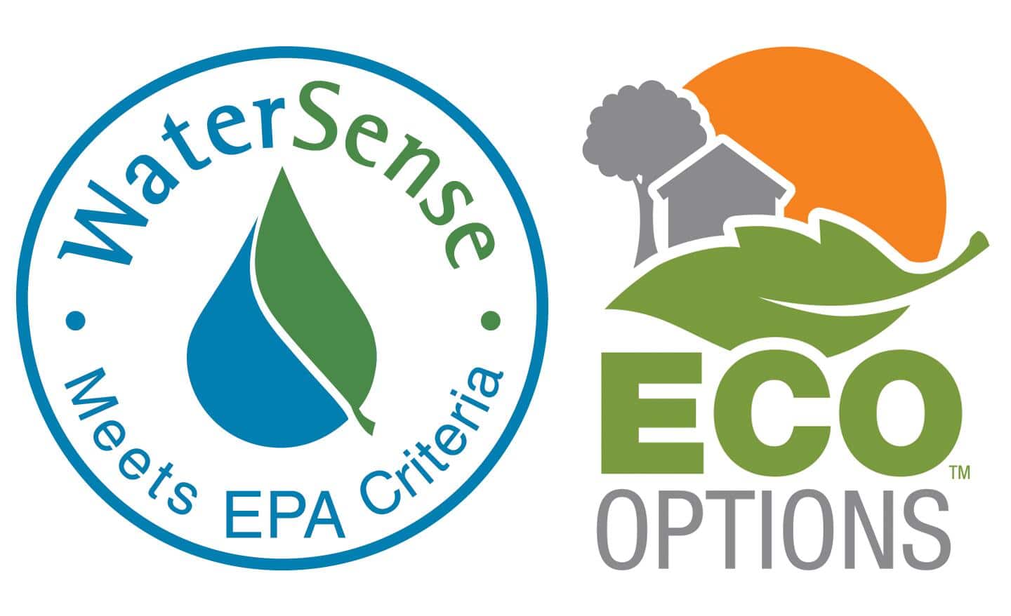 An Eco Options seal placed next to a WaterSense label.