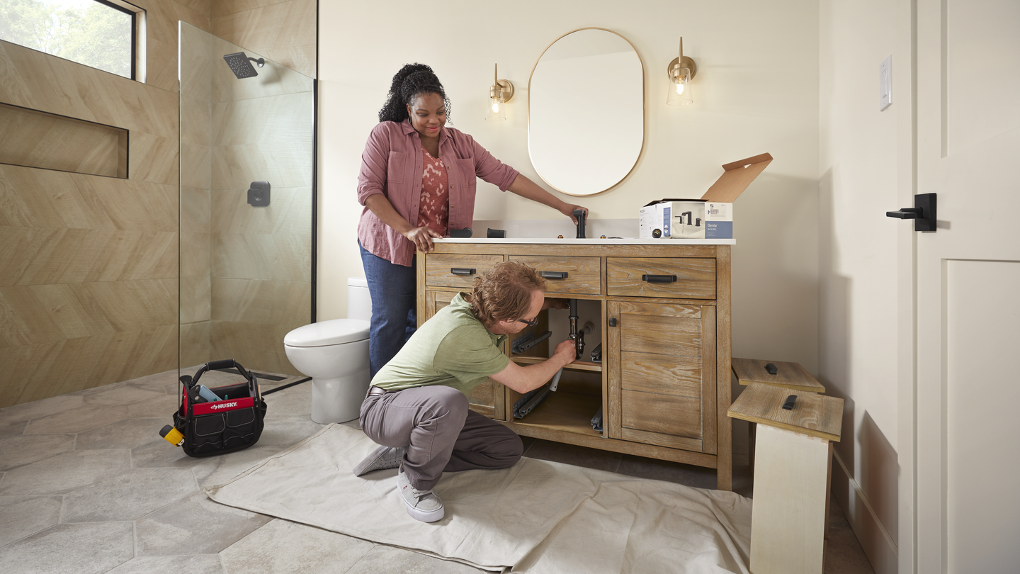 How to Install a Bathroom Vanity & Sink