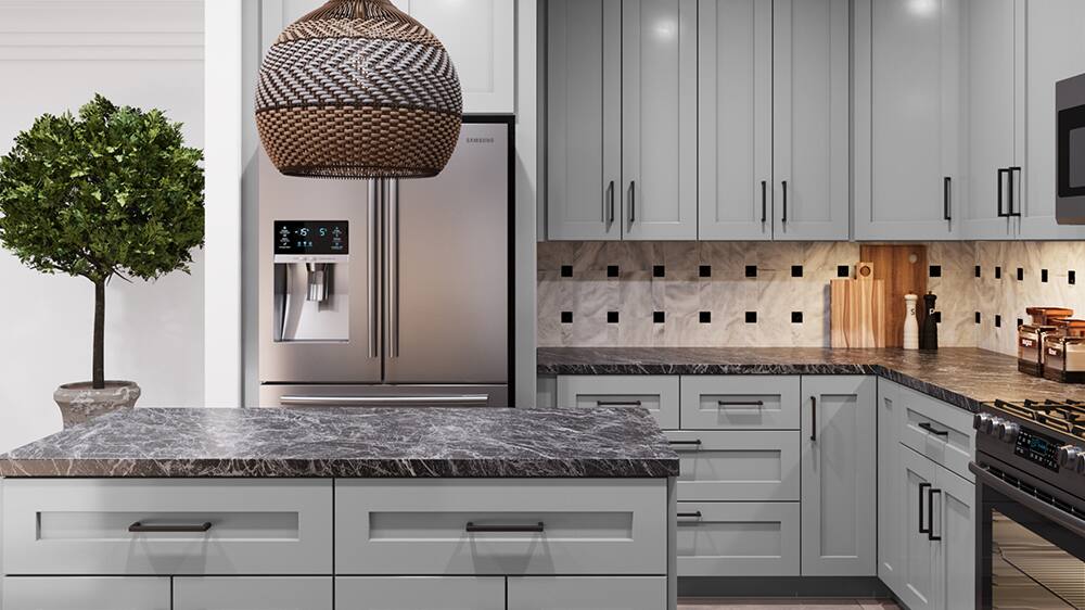 Home Decorators Collection Express Cabinets in Pearl Gray