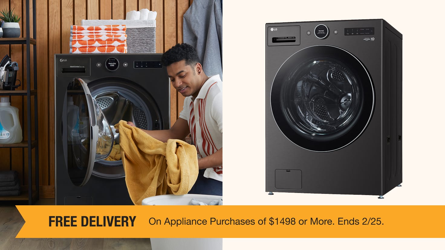 Up To 40% Off Select All-In-One Washer Dryers + Free Delivery on Appliance Purchases $1498 or More.  Ends 2/25.